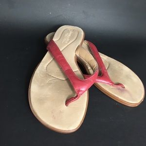 Sandles, red montego bay leather